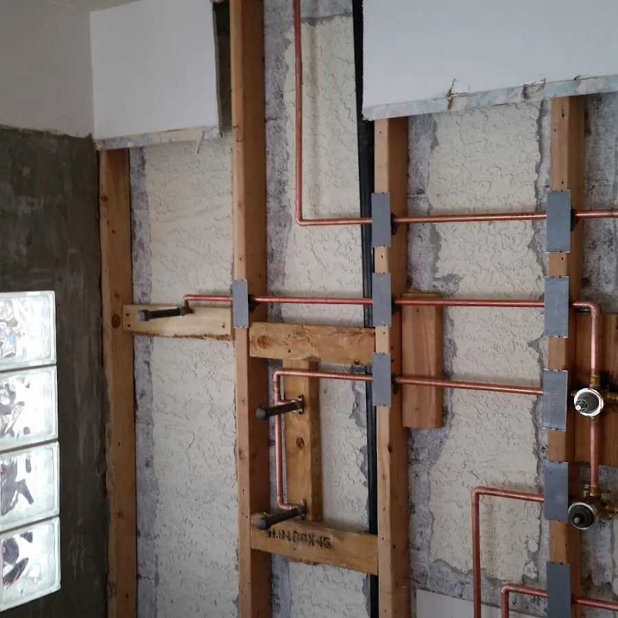 Copper pipe installation for Repiping in Brick